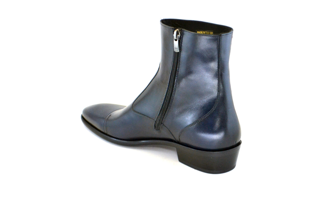Corrente 1547 Burnished Calfskin Slip-On Boot - Navy - Image 3