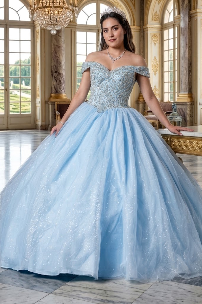 Beaded Off Shoulder Ball Gown by Calla KY71246
