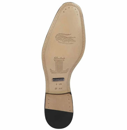 Mens Navy Exotic Leather Slip-On Loafers Genuine Crocodile and Calfskin Blend