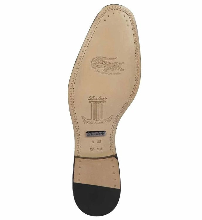 Mens Navy Crocodile and Calfskin Leather Slip-On Dress Loafers