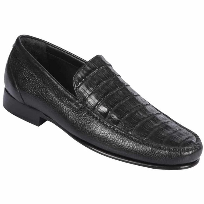Mens Executive Black Slip On Shoes  Genuine Crocodile Calfskin Leather