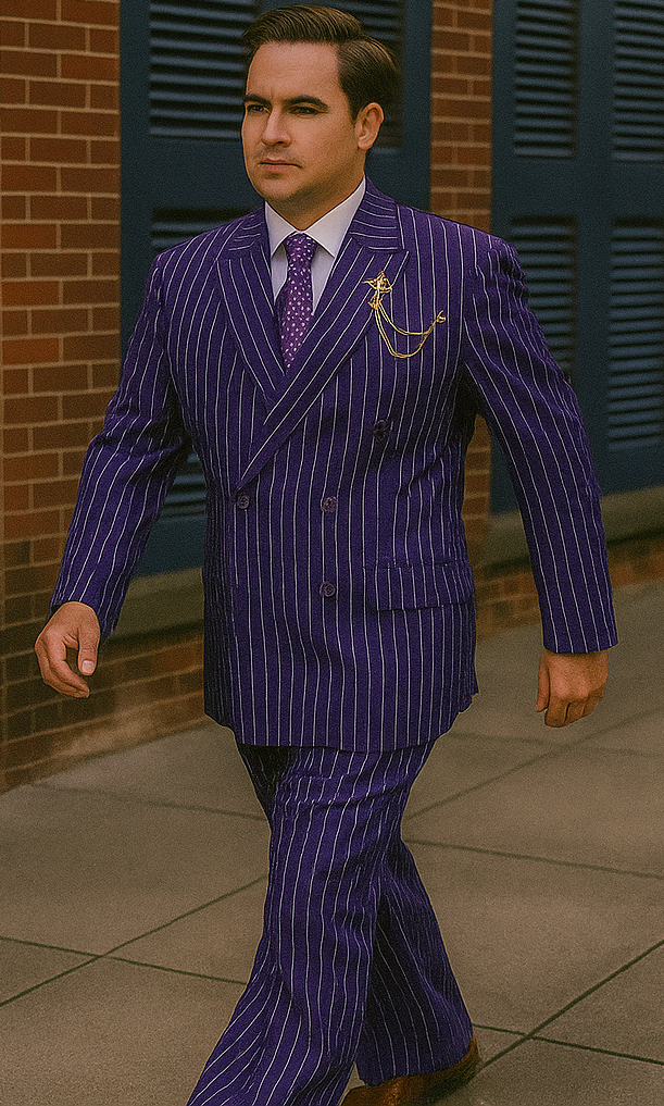 1920s Mens Outfit - 1920s costume  Bold Pinstripe Wide Suit