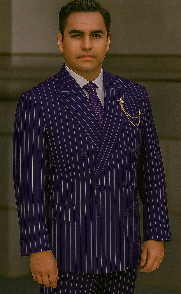 1920s Mens Outfit - 1920s costume  Bold Pinstripe Wide Suit