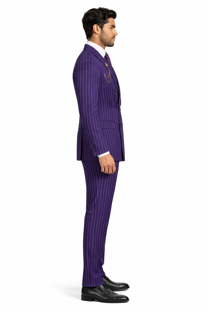 1920s Mens Outfit - 1920s costume  Bold Pinstripe Wide Suit