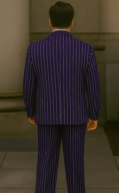1920s Mens Outfit - 1920s costume  Bold Pinstripe Wide Suit