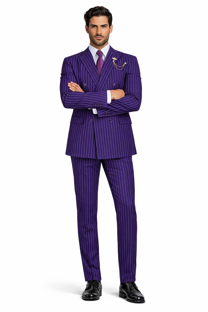 1920s Mens Outfit - 1920s costume  Bold Pinstripe Wide Suit