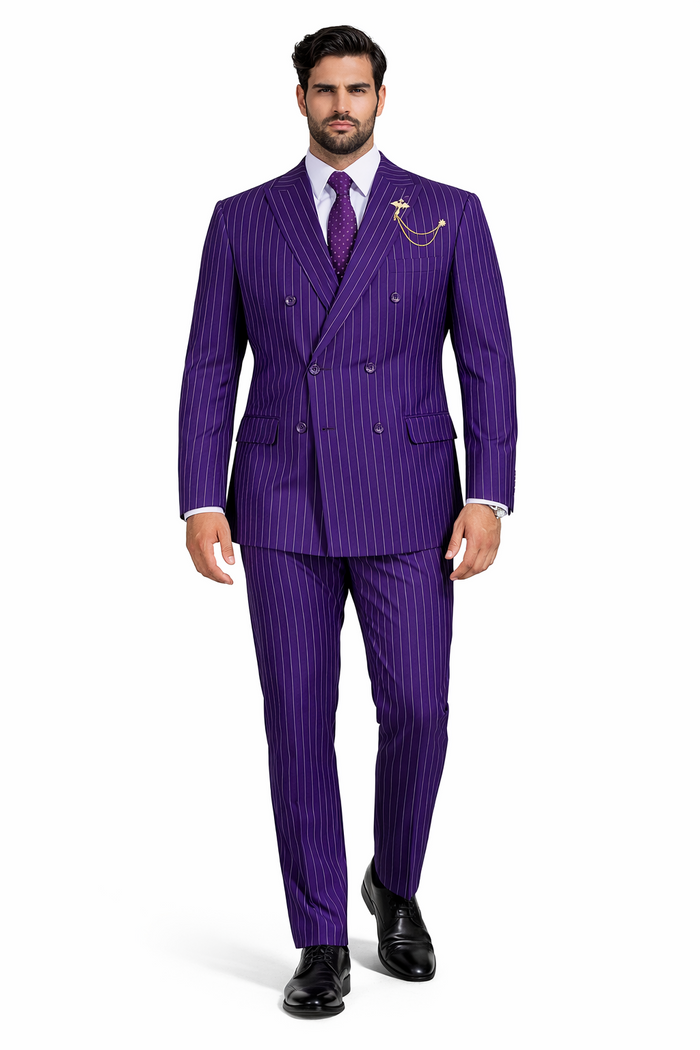 1920s Mens Outfit - 1920s costume  Bold Pinstripe Wide Suit