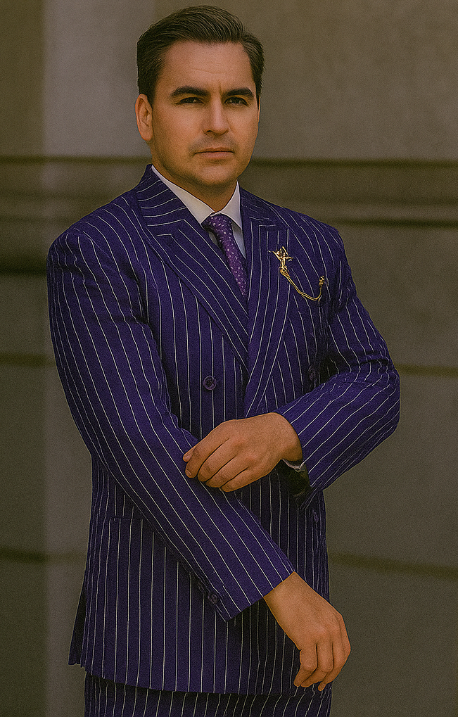 1920s Mens Outfit - 1920s costume  Bold Pinstripe Wide Suit