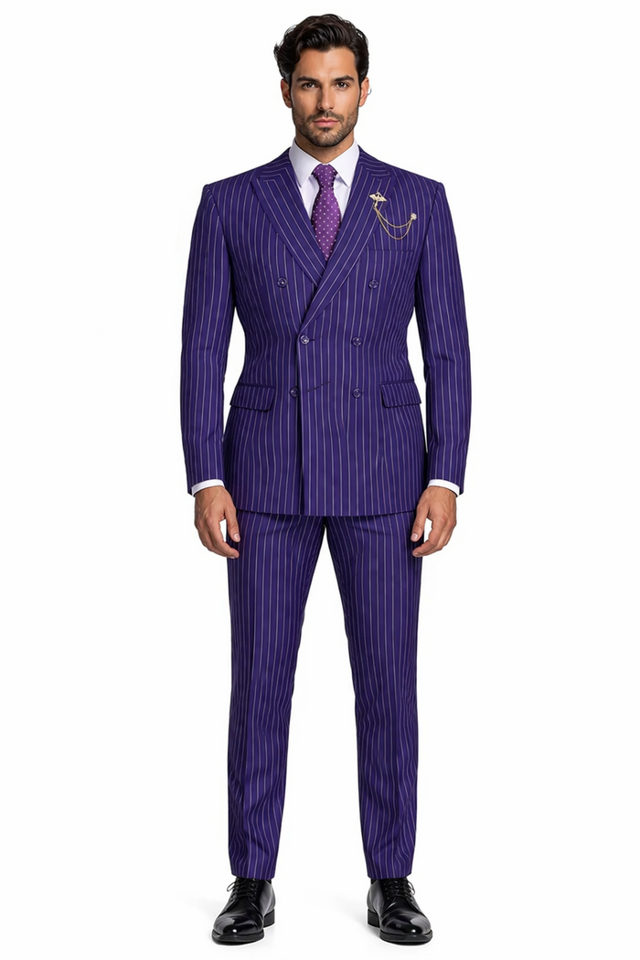 1920s Mens Outfit - 1920s costume  Bold Pinstripe Wide Suit