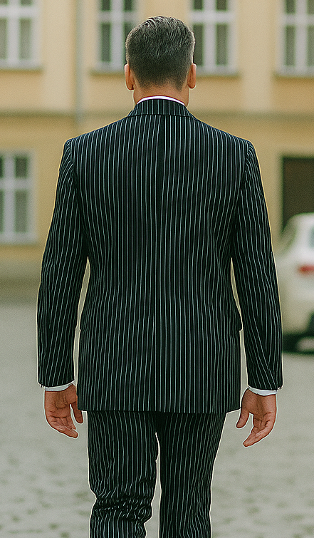 1920s Mens Suit - 1920s Mens Outfit - 1920s  costume  Bold Pinstripe  Black Suit