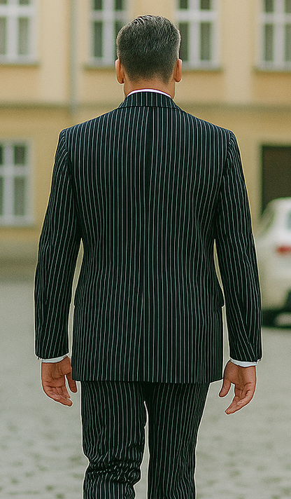 1920s Mens Suit - 1920s Mens Outfit - 1920s  costume  Bold Pinstripe  Black Suit