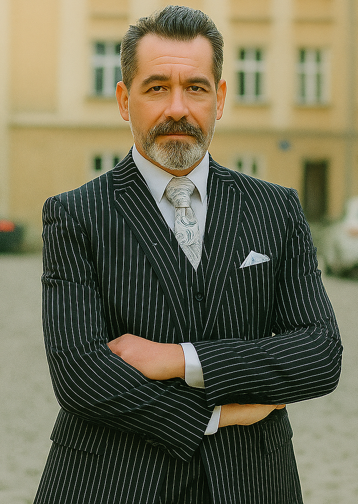 1920s Mens Suit - 1920s Mens Outfit - 1920s  costume  Bold Pinstripe  Black Suit