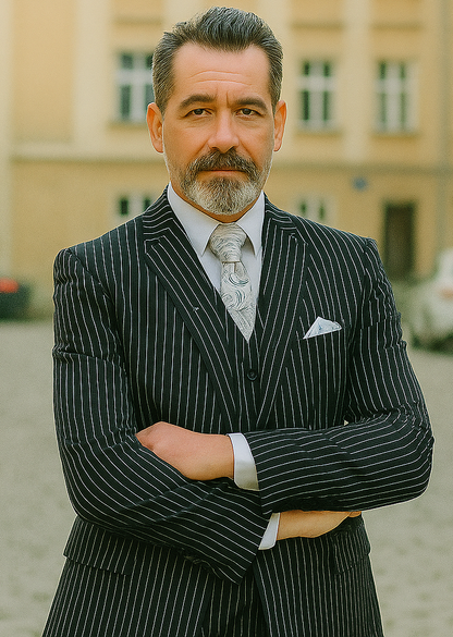 1920s Mens Suit - 1920s Mens Outfit - 1920s  costume  Bold Pinstripe  Black Suit