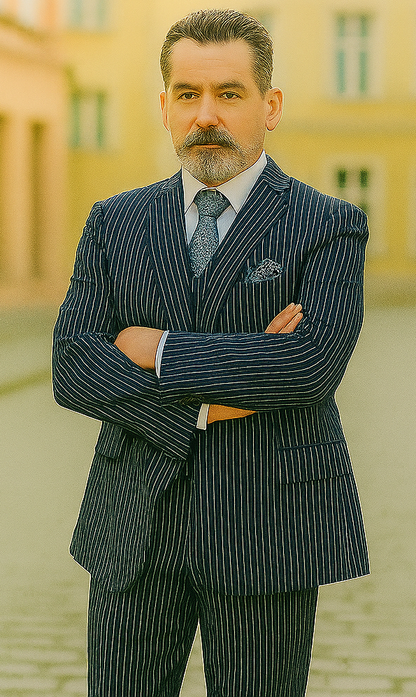 1920s Mens Suit - 1920s Mens Outfit - 1920s  costume  Bold Pinstripe  Navy