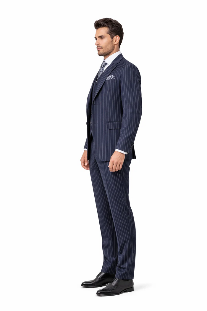 1920s Mens Suit - 1920s Mens Outfit - 1920s  costume  Bold Pinstripe  Navy