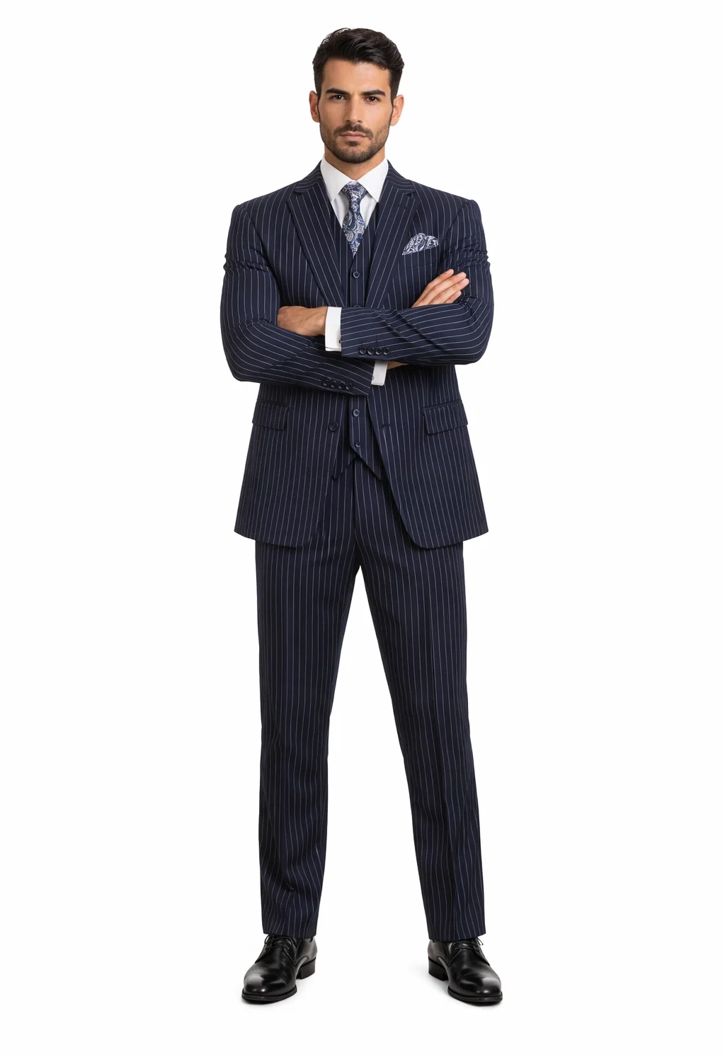 1920s Mens Suit - 1920s Mens Outfit - 1920s  costume  Bold Pinstripe  Navy