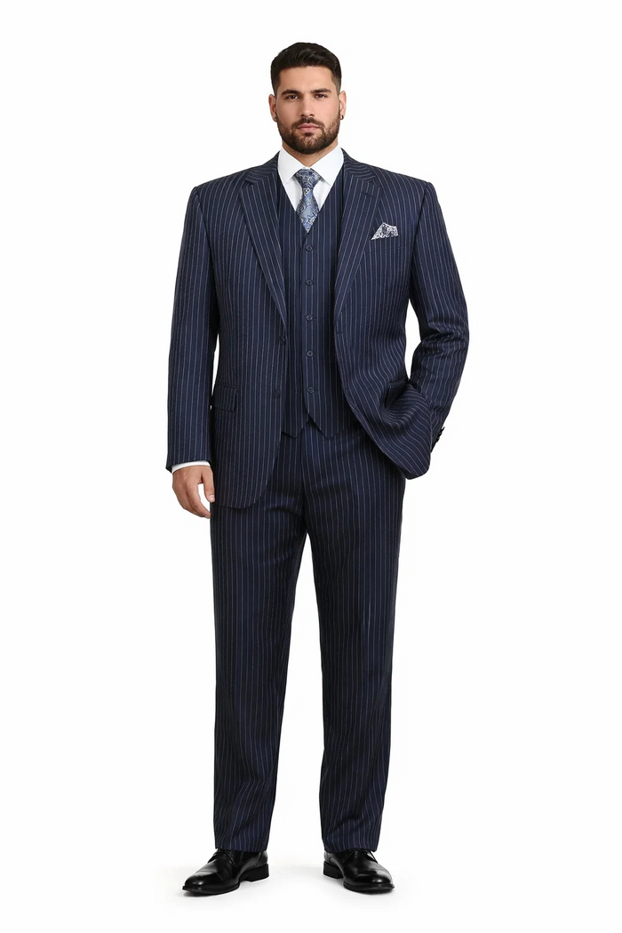 1920s Mens Suit - 1920s Mens Outfit - 1920s  costume  Bold Pinstripe  Navy
