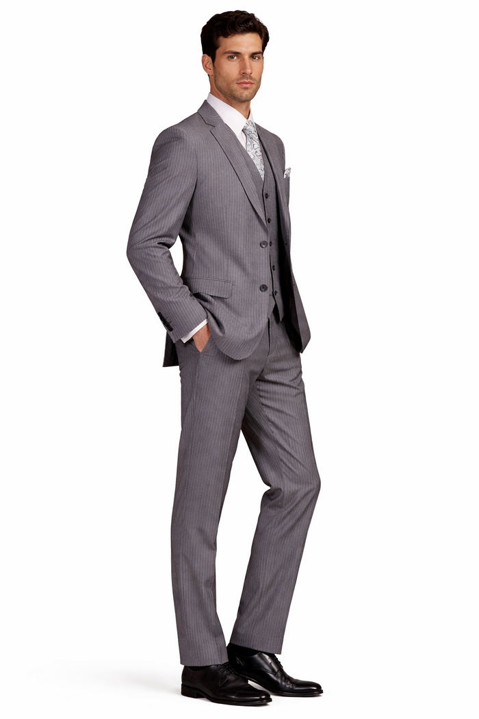 1920s Mens Suit - 1920s Mens Outfit - 1920s  costume  Bold Pinstripe  Suit  Grey
