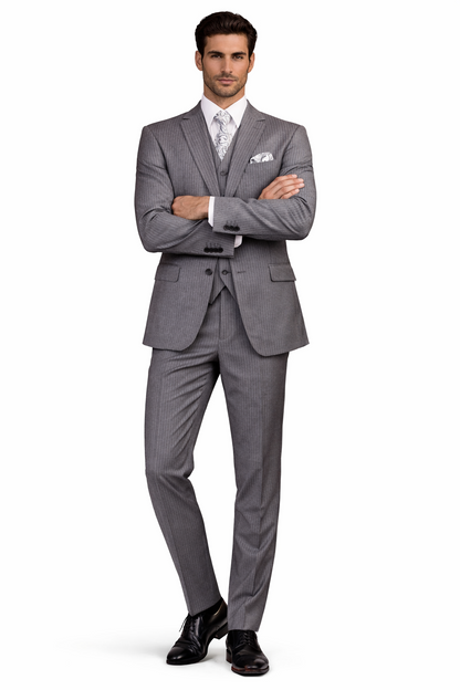 1920s Mens Suit - 1920s Mens Outfit - 1920s  costume  Bold Pinstripe  Suit  Grey