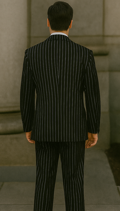 1920s Mens Suit - 1920s Mens Outfit - 1920s costume  Bold Pinstripe Suit in  Black