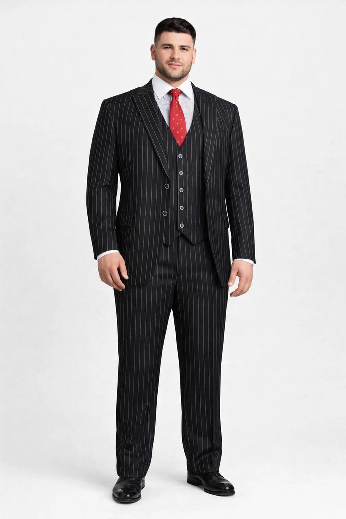 1920s Mens Suit - 1920s Mens Outfit - 1920s costume  Bold Pinstripe Suit in  Black