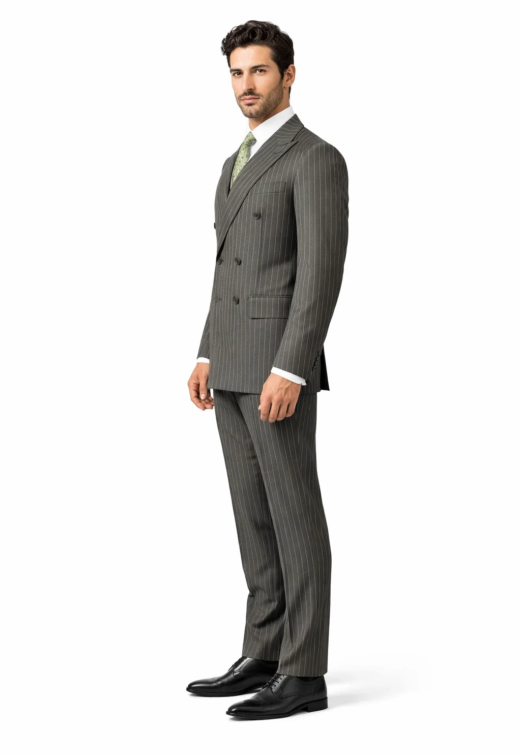 1920s Mens Suit - 1920s Mens Outfit - 1920s  costume  Bold Pinstripe  Suit in  Charcoal