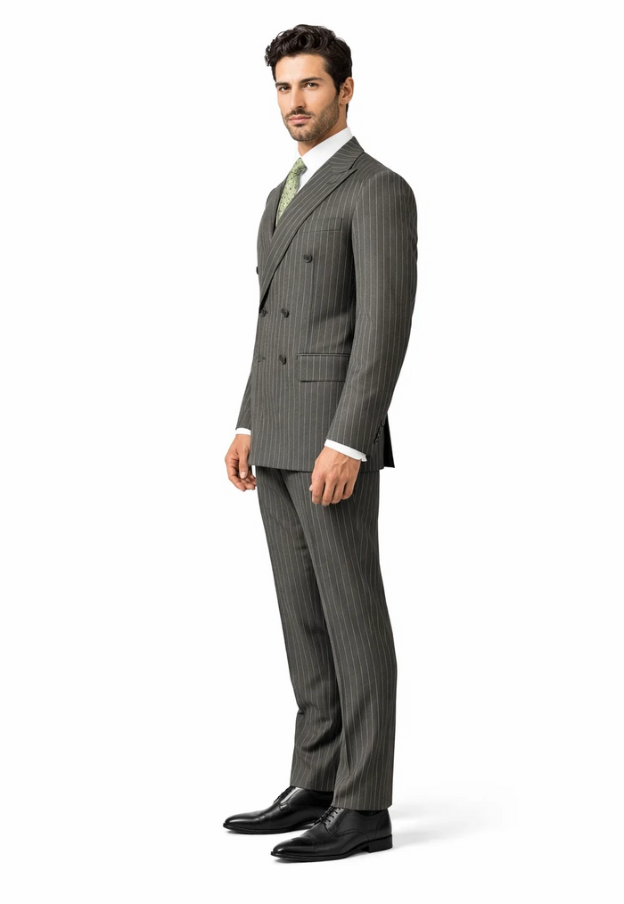 1920s Mens Suit - 1920s Mens Outfit - 1920s  costume  Bold Pinstripe  Suit in  Charcoal