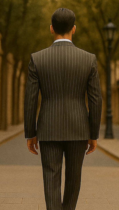 1920s Mens Suit - 1920s Mens Outfit - 1920s  costume  Bold Pinstripe  Suit in  Charcoal