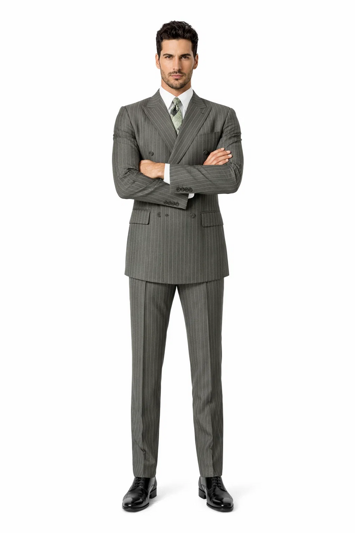 1920s Mens Suit - 1920s Mens Outfit - 1920s  costume  Bold Pinstripe  Suit in  Charcoal