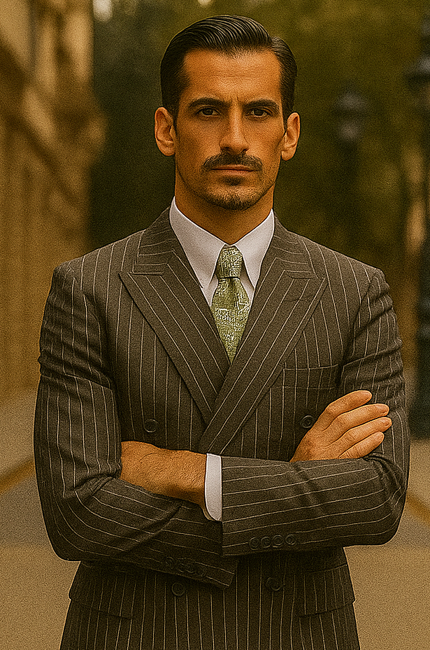 1920s Mens Suit - 1920s Mens Outfit - 1920s  costume  Bold Pinstripe  Suit in  Charcoal