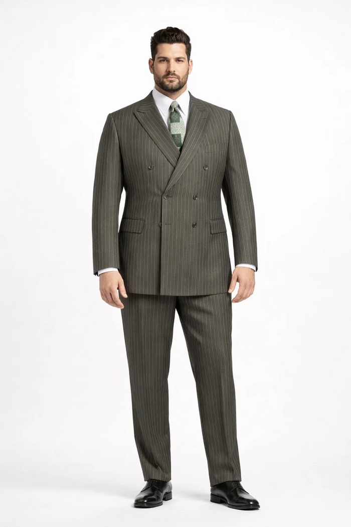 1920s Mens Suit - 1920s Mens Outfit - 1920s  costume  Bold Pinstripe  Suit in  Charcoal