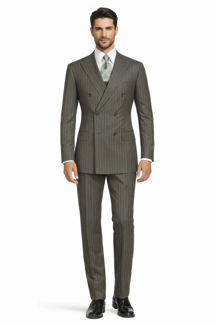 1920s Mens Suit - 1920s Mens Outfit - 1920s  costume  Bold Pinstripe  Suit in  Charcoal