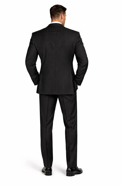 1920s Mens Suit - 1920s Mens Outfit - 1920s  costume  Bold Pinstripe Wide Suit Black
