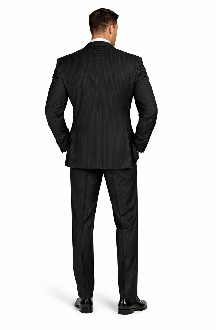 1920s Mens Suit - 1920s Mens Outfit - 1920s  costume  Bold Pinstripe Wide Suit Black