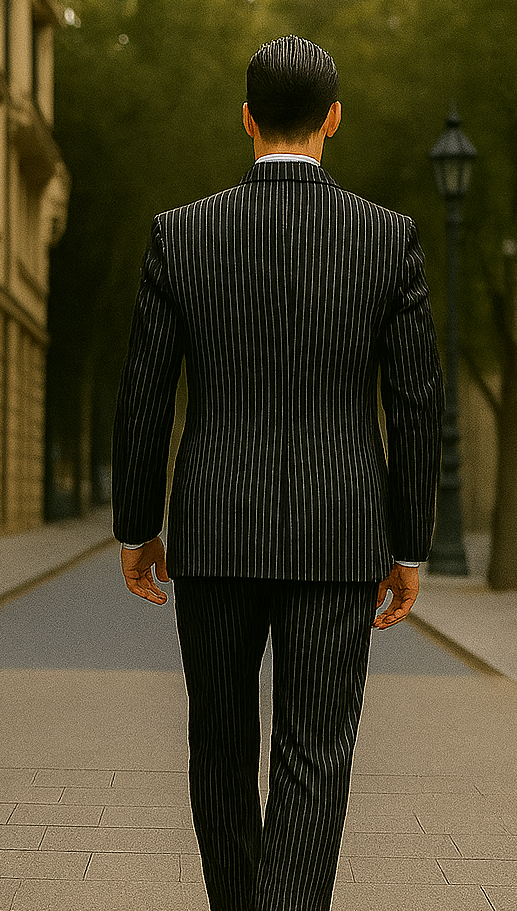 1920s Mens Suit - 1920s Mens Outfit - 1920s  costume  Bold Pinstripe Wide Suit Black