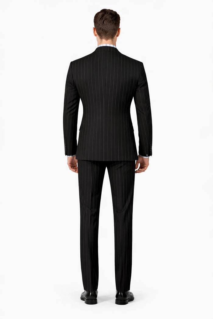 1920s Mens Suit - 1920s Mens Outfit - 1920s  costume  Bold Pinstripe Wide Suit in Black