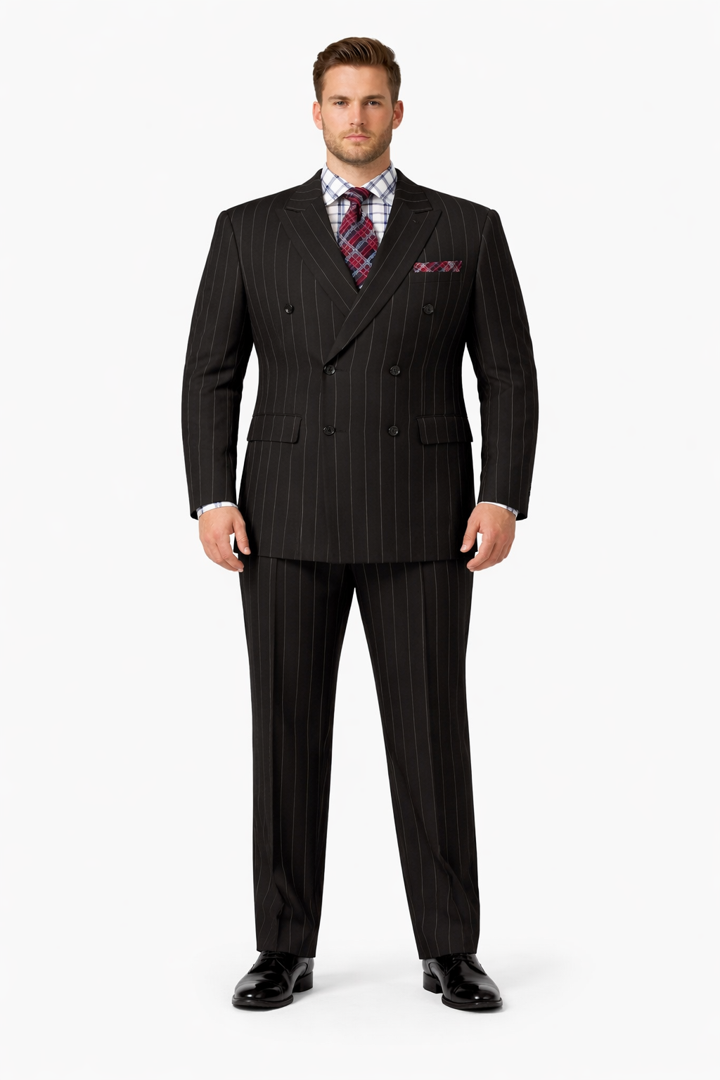 1920s Mens Suit - 1920s Mens Outfit - 1920s  costume  Bold Pinstripe Wide Suit in Black