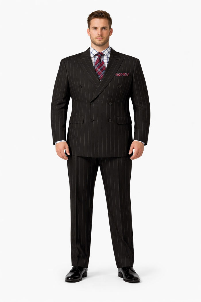 1920s Mens Suit - 1920s Mens Outfit - 1920s  costume  Bold Pinstripe Wide Suit in Black