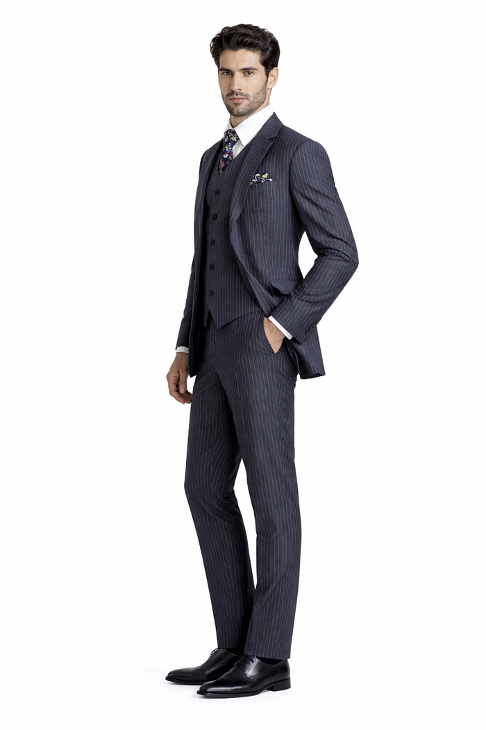 1920s Mens Suit - 1920s Mens Outfit - 1920s  costume  Bold Pinstripe Wide Suit in Grey