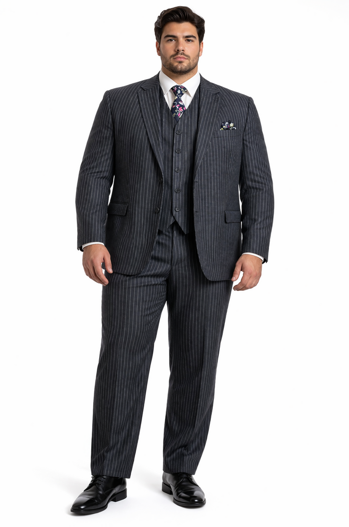 1920s Mens Suit - 1920s Mens Outfit - 1920s  costume  Bold Pinstripe Wide Suit in Grey
