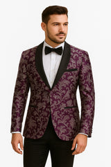 mens-purple-and-white-paisley-floral-brocade-tuxedo-jacket-suit-with-satin-lapel-wtih-black-pants