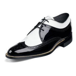 1920s Shoes Black White Wingtip