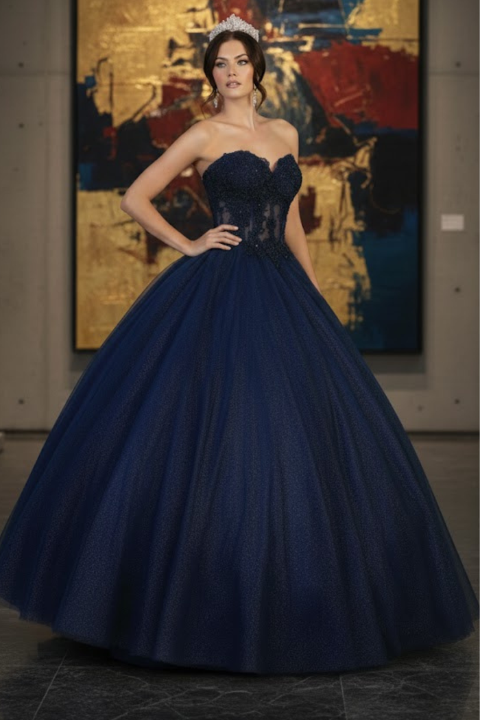Quinceanera Dress Ball Gown Bolero Glitter Style