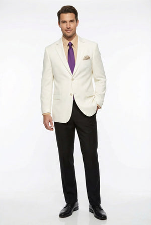 Men’s White Blazer Jacket – Classic Fit Formal Sport Coat with Gold Buttons