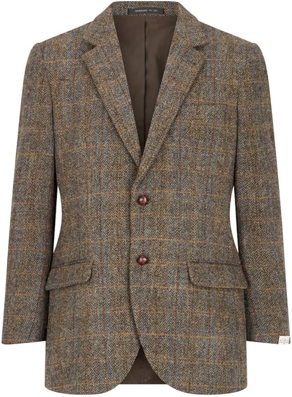 Walker and Hawkes Harris Tweed Blakemore Blazer for Men - Hand-Woven Wool Tweed Jacket with Polyester Lining, Regular Fit