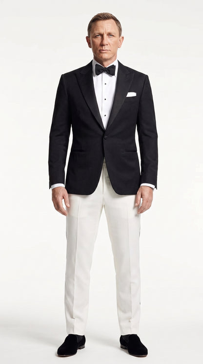 Men’s James Bond Style Black Dinner Jacket Blazer – Classic Formal Tuxedo Evening Wear