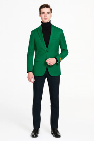 Mens Green Blazer  Stylish Casual and Formal Sport Coat for Parties, Weddings and Events in Emerald Green