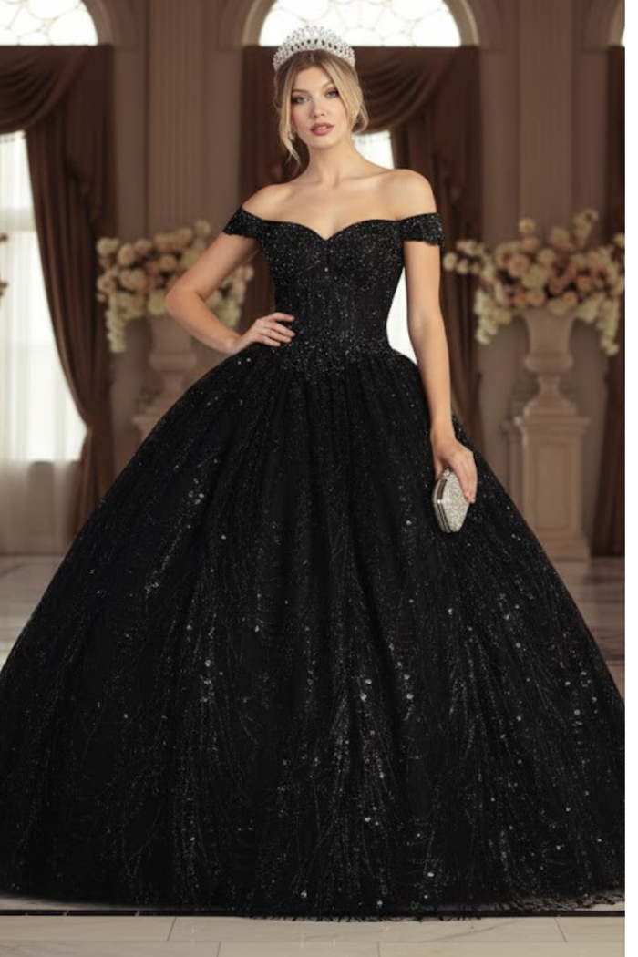 Plus Size Ball Gown in Black | Formal Quinceanera Dress by LK153