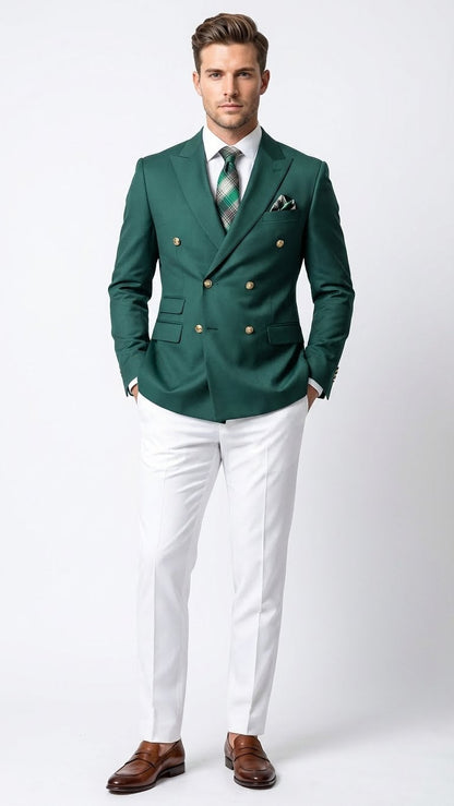 mens green dress coat Dark Green Slim Fit Suit Coat