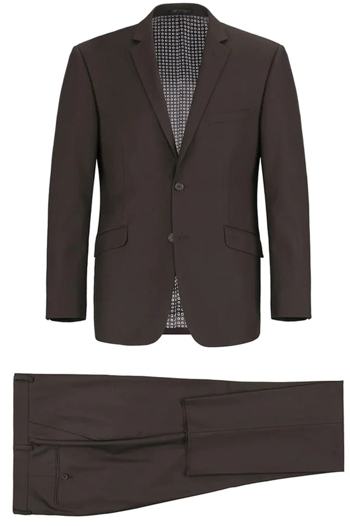 Mens Brown Slim Fit Suit  Classic 2-Button Everyday Style